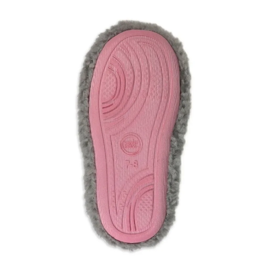 Toddler Girls Smiley Faux Fur Comfy Cozy Slippers Shoes Size 11/12